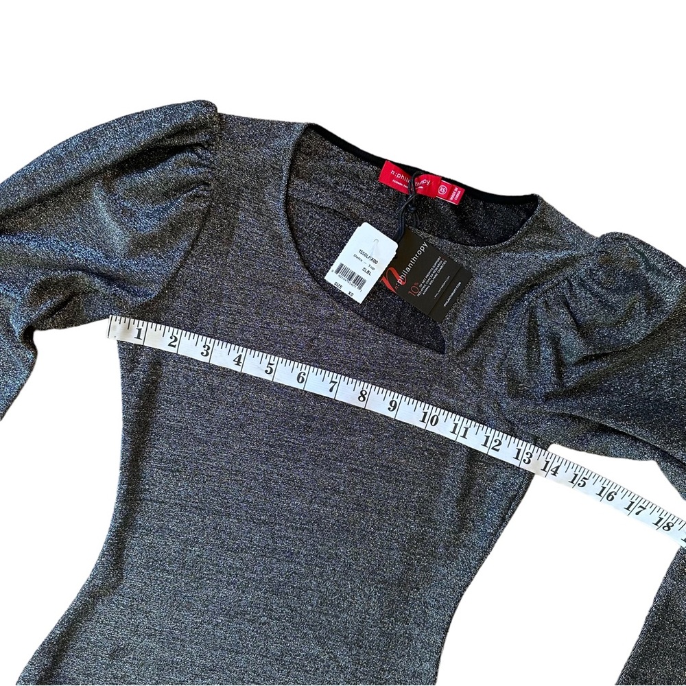 NWT n:philanthropy Delia Top Lurex Sparkle XS - Picture 5 of 8